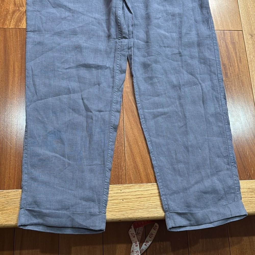NWT Tahari Women Linen Blueish Grey‎ Pants Elastic Waist size XL - Picture 3 of 12